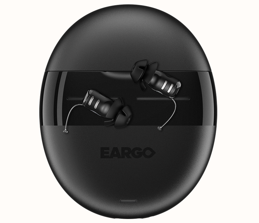 Eargo 8 devices and case.